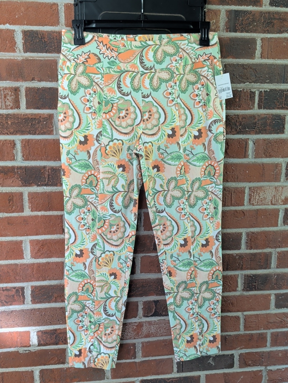Cato Mid Rise Peach Bud Button Ankle Straight Fit Pants Size 10